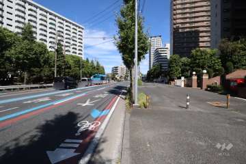 敷地東側の前面道路(南側から)