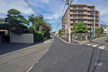敷地の西側前面道路(南側から)
