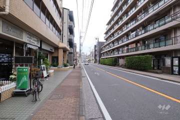 敷地南側の前面道路（東側から）