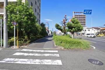 敷地東側の前面道路（南側から）