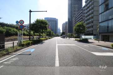 敷地東側の前面道路（北側から）