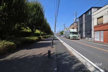 敷地北東側の前面道路(南東側から)