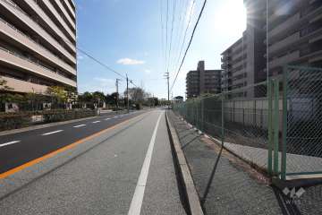 敷地北東側前面道路（北西側から）
