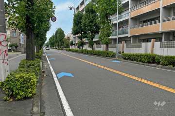 敷地南側の前面道路（東側から）