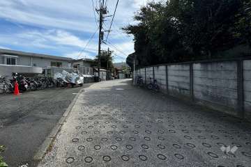 敷地の西側前面道路（北側から）