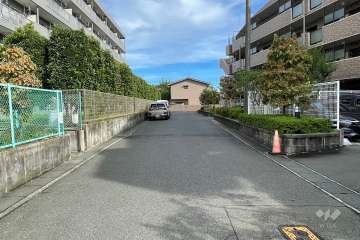 敷地南側の前面道路（西側から）