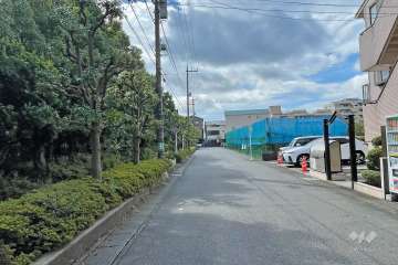 敷地西側の前面道路（北側から）