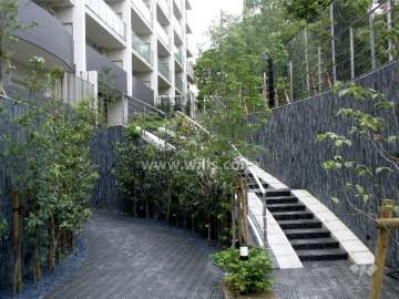 エントランス横にある駐輪場へのアプローチ（駐輪場は屋内にあります。）