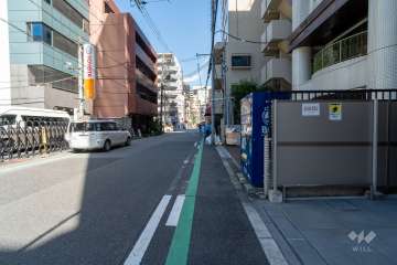 敷地南側の前面道路（西側から）