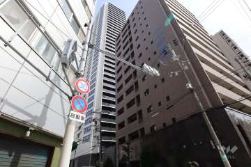 ジオタワー新町の外観（北西側から）