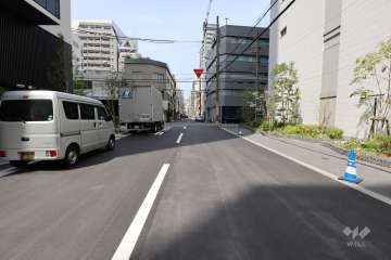 敷地西側の前面道路（南側から）