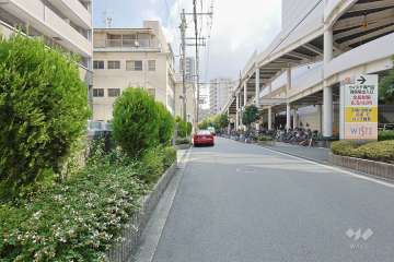 敷地の南側前面道路（西側から）