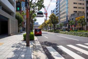 敷地西側の前面道路（北側から）