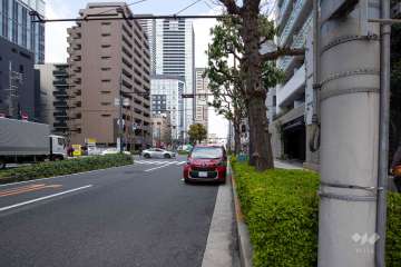 敷地西側の前面道路（南側から）