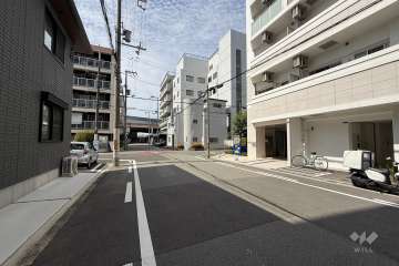 敷地西側の前面道路（南側から）