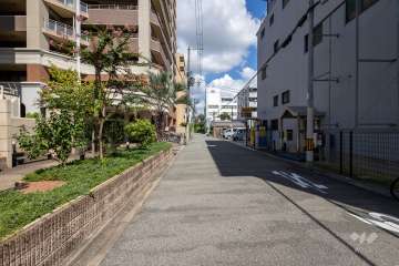 敷地の東側前面道路（南側から）