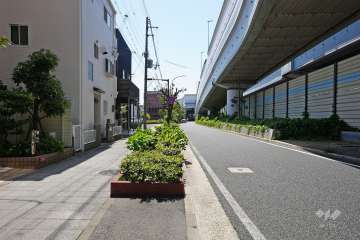 敷地北側の前面道路（東側から）