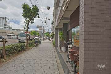 敷地の南側前面道路（東側から）