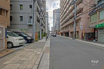 敷地の西側前面道路（北側から）