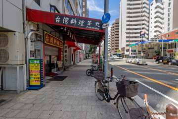敷地の東側前面道路（南側から）