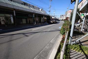 敷地西側の前面道路(南側から)