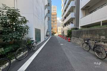 敷地南側の前面道路（東側から）
