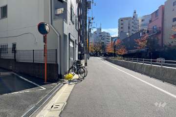 敷地南西側の前面道路　