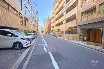 敷地の西側前面道路（南側から）