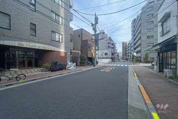 敷地の西側前面道路（北側から）