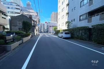 敷地の東側前面道路（北側から）