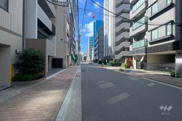 敷地西側の前面道路　