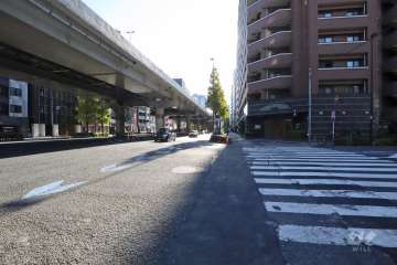 敷地南東側の前面道路　