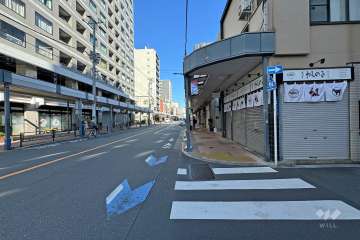 敷地東側の前面道路（南側から）