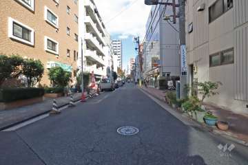 敷地東側の前面道路(南側から)
