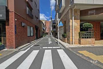 敷地西側の前面道路（南側から）