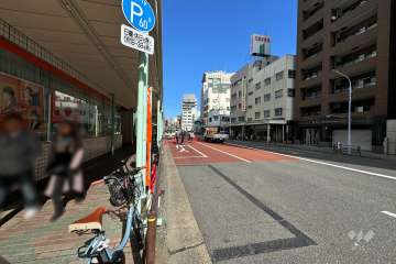 敷地西側の前面道路（南側から）