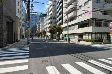 敷地の北側前面道路（東側から）