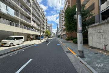 敷地北側の前面道路（西側から）