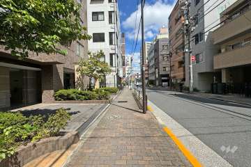 敷地東側の前面道路（南側から）