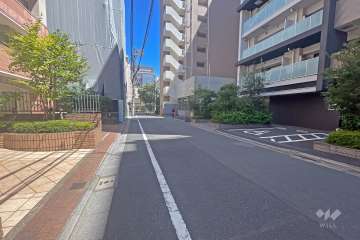 敷地の東側前面道路（南側から）
