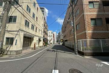 敷地の西側前面道路（南側から）