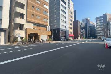 敷地の西側前面道路（北側から）