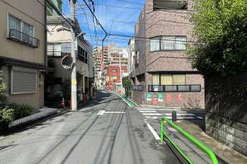 敷地の西側前面道路（南側から）