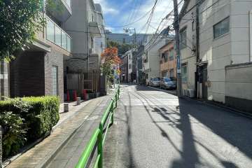 敷地の西側前面道路（北側から）