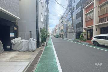 敷地の西側前面道路（北側から）