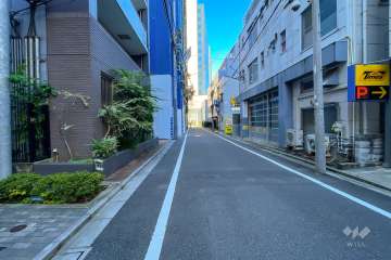 敷地の西側前面道路（北側から）