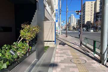 敷地の東側前面道路（南側から）