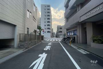 敷地の南側前面道路（東側から）