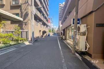 敷地北側の前面道路（西側から）