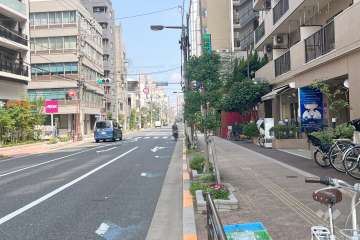 敷地西側の前面道路（南側から）